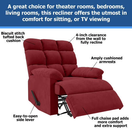 34'' Wide Manual Wall Hugger Standard Recliner