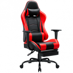 Gaming Chair With PU Leather Reversible Footrest