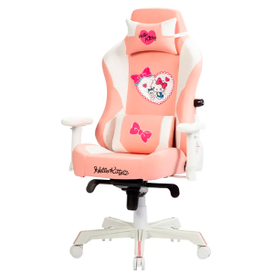 Cadeira giratória reclinável para jogos rosa